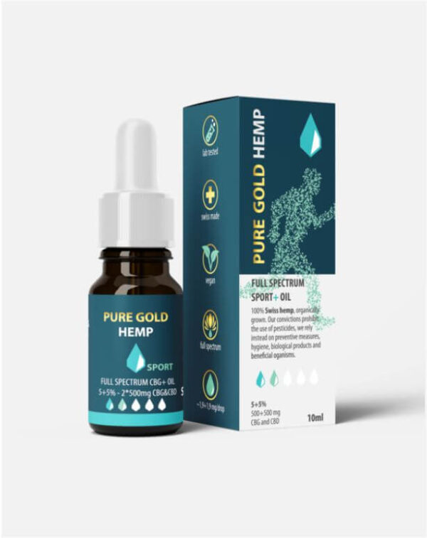 5+5% Pure Gold Hemp SPORT+ olaj 10ml