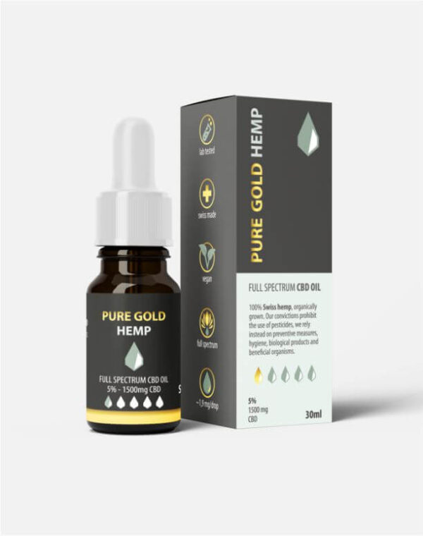 5% Pure Gold Hemp CBD olaj 30ml